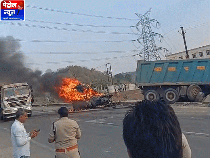 जबलपुर अग्निकांड: कार-डंपर की टक्कर में दो की मौत
