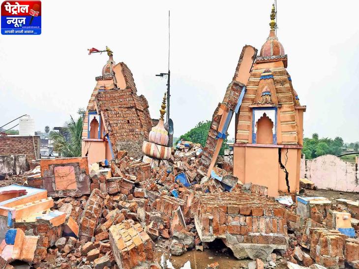 बिजली गिरने से चोरानी मंदिर की मीनारें ढह गईं