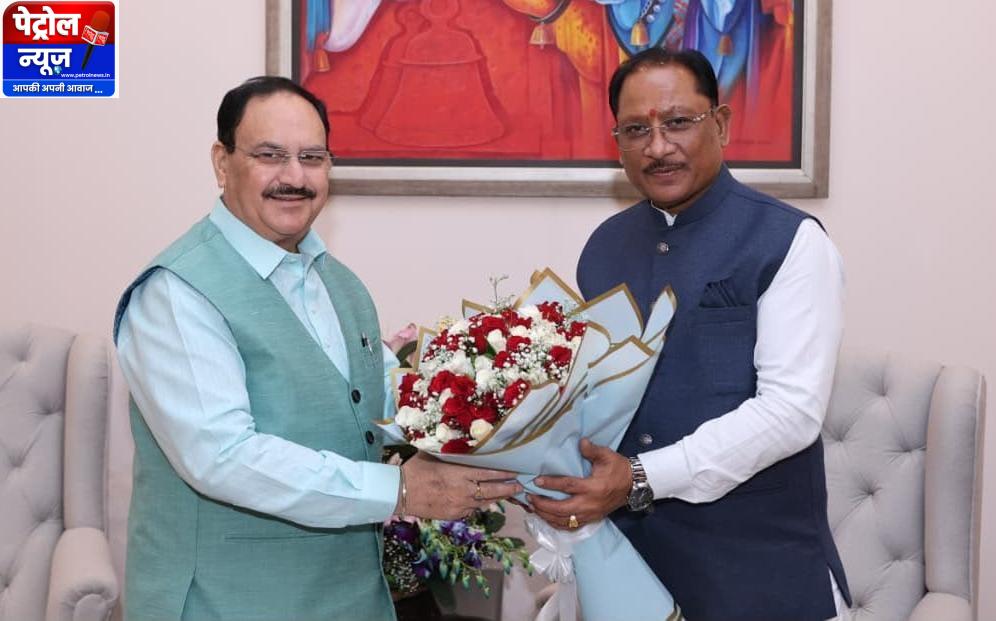 मुख्यमंत्री श्री विष्णु देव साय ने केंद्रीय स्वास्थ्य मंत्री श्री जे.पी. नड्डा से की सौजन्य भेंट
