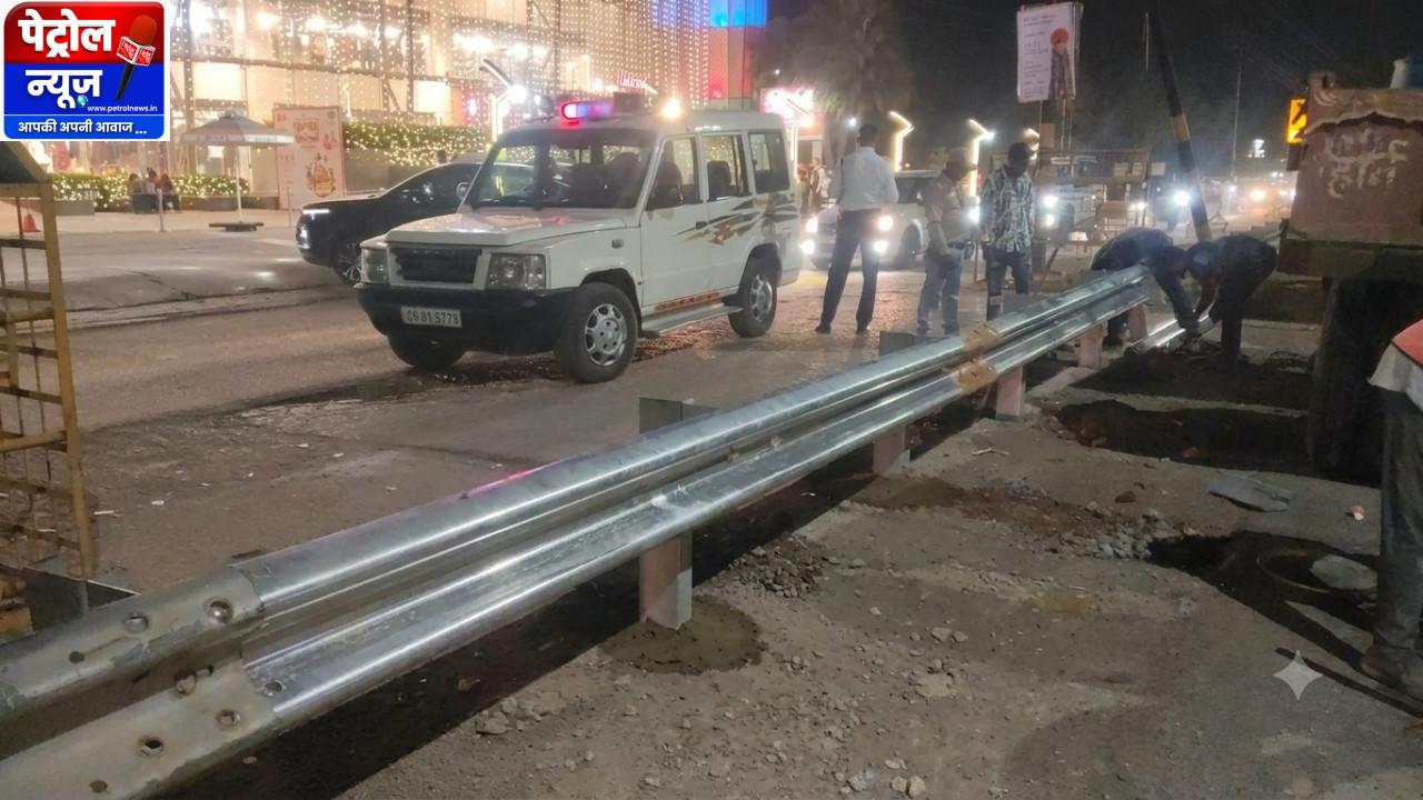 अतिक्रमण के खिलाफ एनएचएआई की सख्त कार्रवाई, तेलीबांधा में अवैध एंट्री बंद